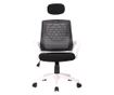 Ergonomska uredska stolica PALM, Crno-Bijela, Mreža/Tekstil