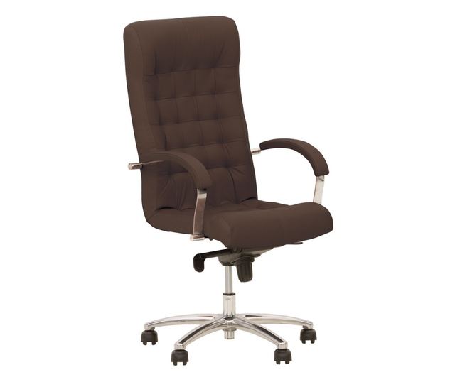 Direktorska stolica THRONES, tamnosmeđa prirodna koža
