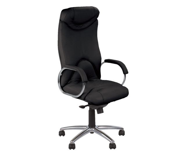 Stolac za upravu KHALESSIE, Crna prirodna koža