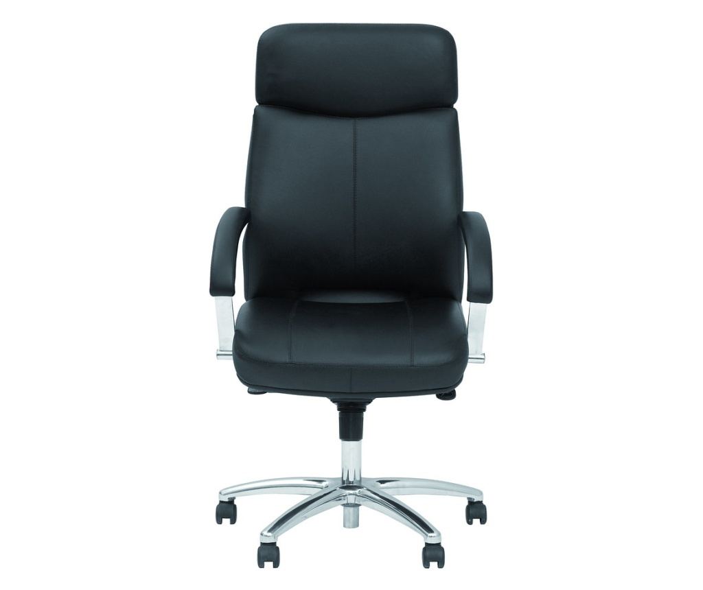 Upravljačka stolica GREEN STEEL CHROME, Crna ekološka koža - 2