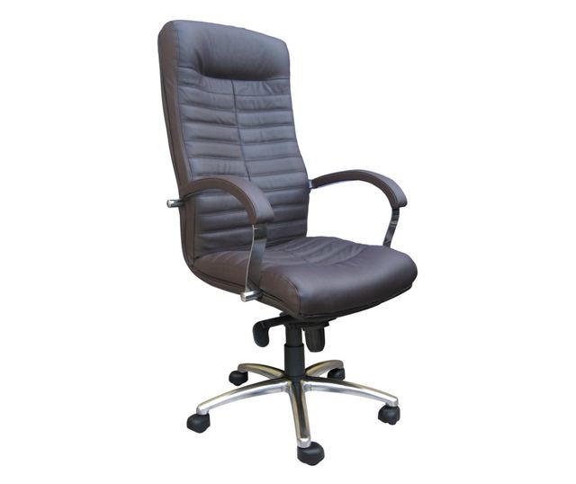 Direktorska stolica SENNA, tamnosmeđa prirodna koža