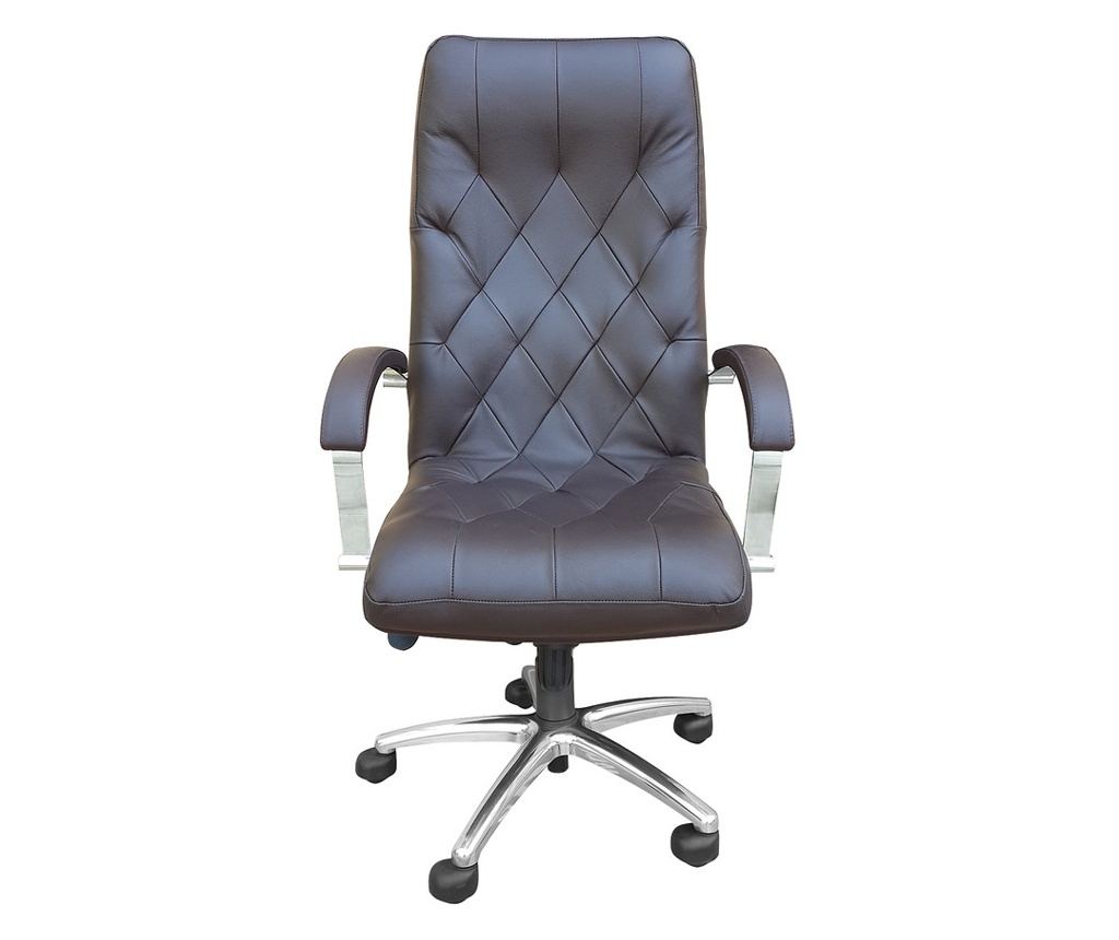 Upravljačka stolica HAVANA, tamnosmeđa prirodna koža - 2