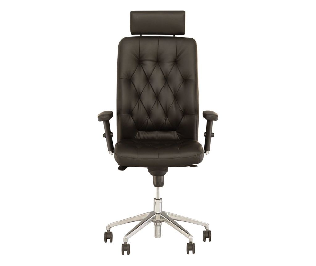 Upravljačka stolica CHEVY HR, Crna prirodna koža - 2