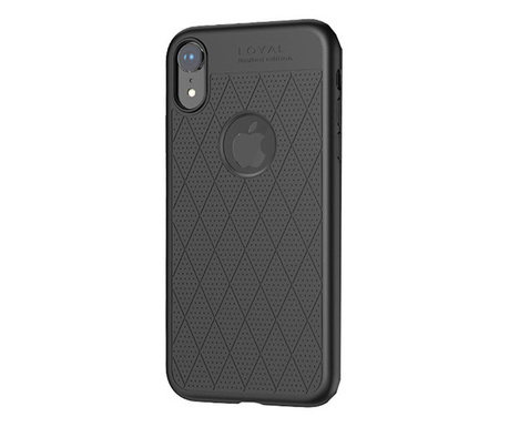 HOCO ADMIRE szilikon telefonvédő (ultravékony, 0.8 mm, lyukacsos, rombusz minta, logó kivágás) FEKETE [Apple iPhone XR 6.1]