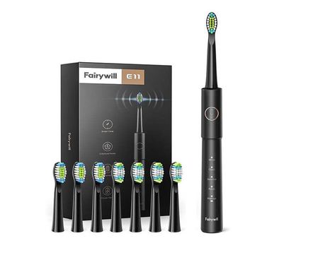 Електрическа четка за зъби Fairywill FW-E11, 8 глави, Black