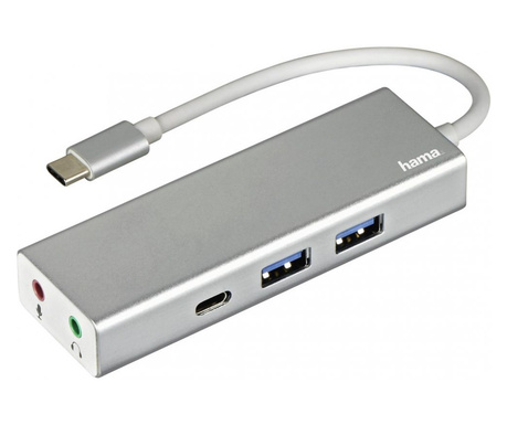 Hama USB 3.1 TYPE-C HUB (2 USB, 1 USB TYPE-C) +3,5" Audio