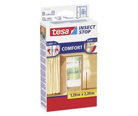 TESA® COMFORT szúnyogháló ajtóra, 2,2 x 1,3 m, fehér