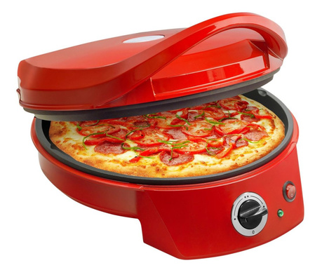 Aparat pentru preparat pizza, Breston,1800 W, Diametru 27cm, Rosu/Negru