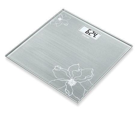 Везна - Beurer GS 10 Glass bathroom scale Gray; Automatic switch-off, overload indicator; 180 kg / 100 g