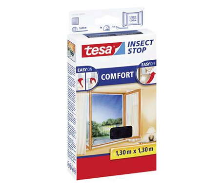 TESA® COMFORT szúnyogháló ablakra, 1,3 x 1,3 m, antracit