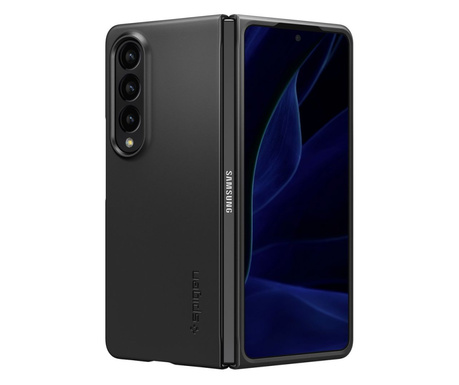 Samsung Galaxy Z Fold4 5G SM-F936B, Műanyag hátlap védőtok, Spigen Airskin, ultravékony, fekete