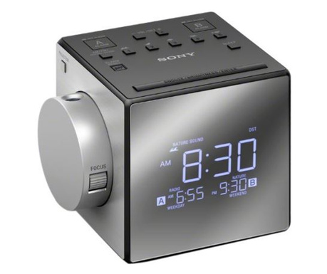 Sony ICF-C1PJ Rádiós ébresztőóra időkivetítéssel ezüst
