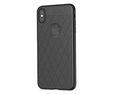 HOCO ADMIRE szilikon telefonvédő (ultravékony, 0.8 mm, lyukacsos, rombusz minta, logó kivágás) FEKETE [Apple iPhone XS Max 6.5]
