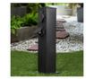 Vrtni stup s 4 utičnice, IP44, 400 mm, nehrđajući čelik, crni
