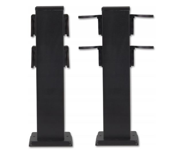 Vrtni stup s 4 utičnice, IP44, 400 mm, nehrđajući čelik, crni