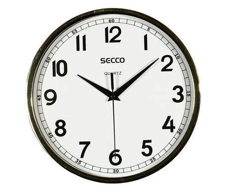 Ceas de perete, Secco, Cadran analogic, Alb/Negru