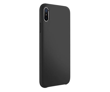 JOYROOM LYBER műanyag telefonvédő (gumírozott, mikroszálas belső) FEKETE [Apple iPhone XS Max 6.5]