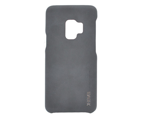 X-LEVEL műanyag telefonvédő (bőr hatású hátlap) FEKETE [Samsung Galaxy S9 (SM-G960)]