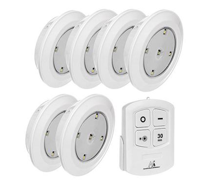 Lampa Led s dálkovým ovládáním, sada 6, pro flexibilní osvětlení.