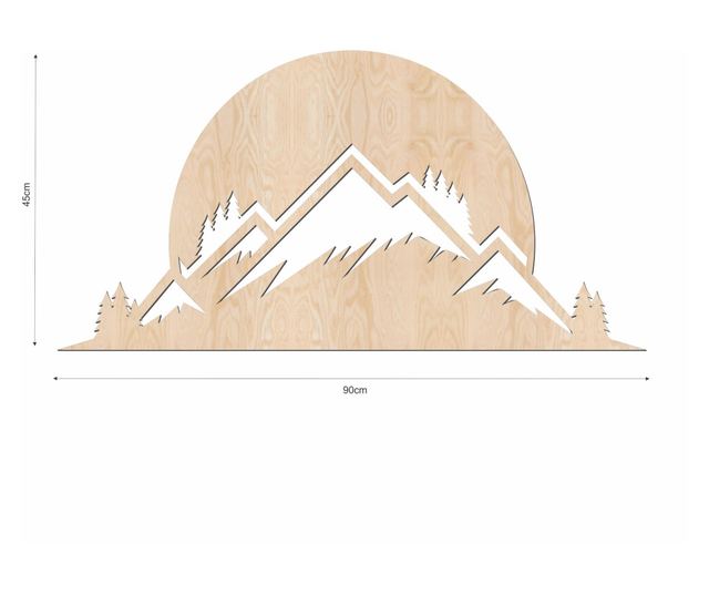 Zidni ukras, Lovie Mountain Sunset, 90x45cm, Natural