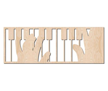 Zidni ukras, Lovie Piano, 90x32cm, Natural