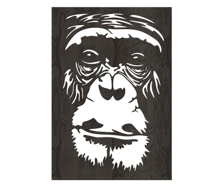 Decor de perete, Lovie Cimpanzee, 52x75cm, Negru