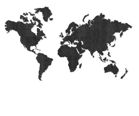 Ekskluzivna zidna karta svijeta Lovie, 100x60 cm, crna