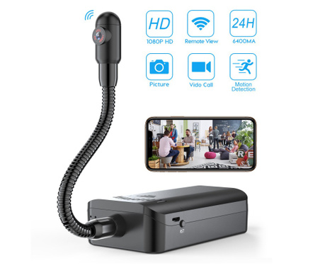 Camera Spy WI-FI IP Flexibila 360 grade,Microfon, 1080P HD ,Activare la Miscare,Acumulatorul rezista 24 ore