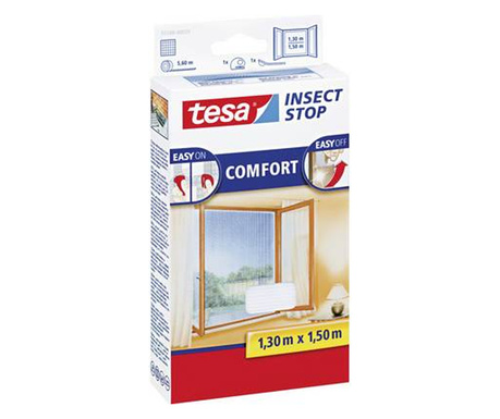 TESA® COMFORT szúnyogháló ablakra, 1,3 x 1,5 m, fehér