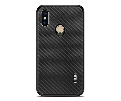 MOFI HONOR műanyag telefonvédő (szilikon keret, bőr hatású hátlap, fonott minta) FEKETE [Xiaomi Mi 8 SE]