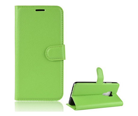 Husa pentru telefon in picioare, efect piele (clapa, deschidere laterala, functie suport pentru masa) Verde deschis [Huawei Mate
