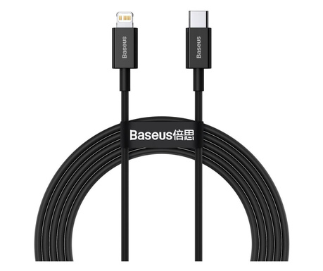 Baseus Superior USB-C - Lightning töltőkábel 2 m fekete (CATLYS-C01)