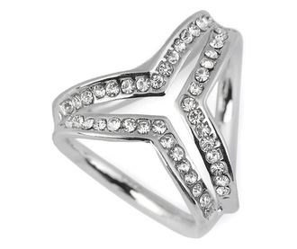 Inel pentru esarfa cu strasuri Crisalida, 2,6 x 2,2 cm, Crystal