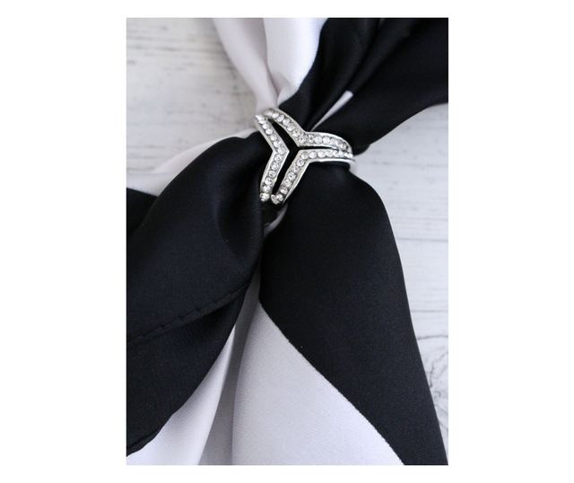 Inel pentru esarfa cu strasuri Crisalida, 2,6 x 2,2 cm, Crystal