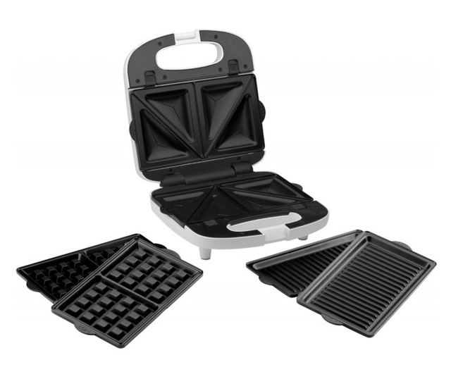 Sandwich maker 3 in 1 ETA Tampo 4156, 700 W, 3 tipuri de placi detasabile, deschidere pana la 180°