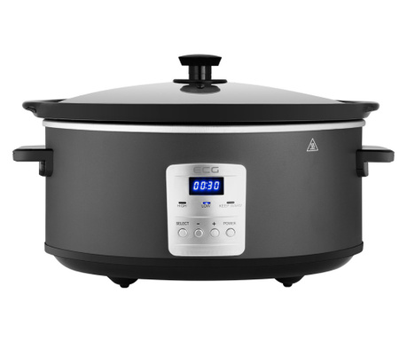Oala electrica Slow cooker ECG PH 6530 Master, 6.5 litri, 270 W, vas ceramic, afisaj LED