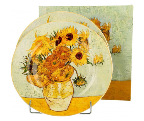 Van Gogh porcelán desszertes tányér 2 db szett Napraforgók