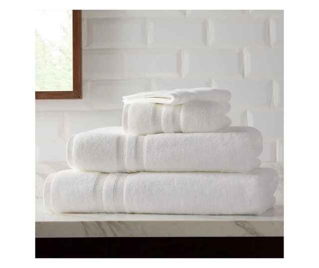 Комплект кърпи Quasar & Co., Luxury Collection, 100% памук, 650 gsm, 41х76 см, Бял, 6 броя