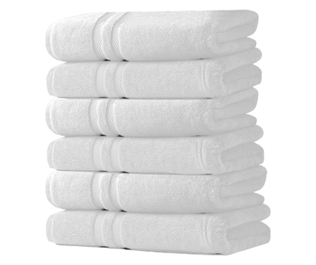 Комплект кърпи Quasar & Co., Luxury Collection, 100% памук, 650 gsm, 76х147 см, Бял, 6 броя