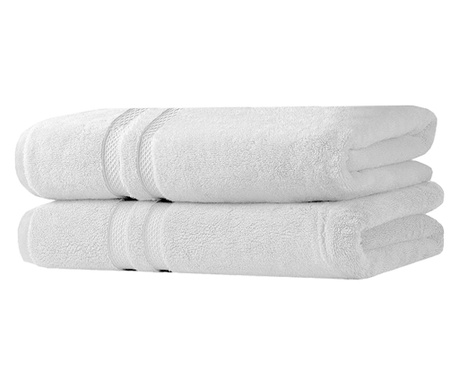Комплект кърпи Quasar & Co., Luxury Collection, 100% памук, 650 gsm, 76х147 см, Бял, 2 броя