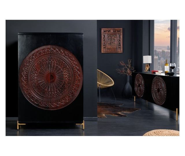 Dulap de bar, auriu, cupru, 95x141x42 cm
