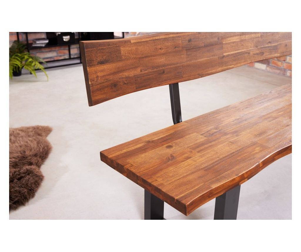 Pad, szürke, barna, 200x82x50 cm - 2
