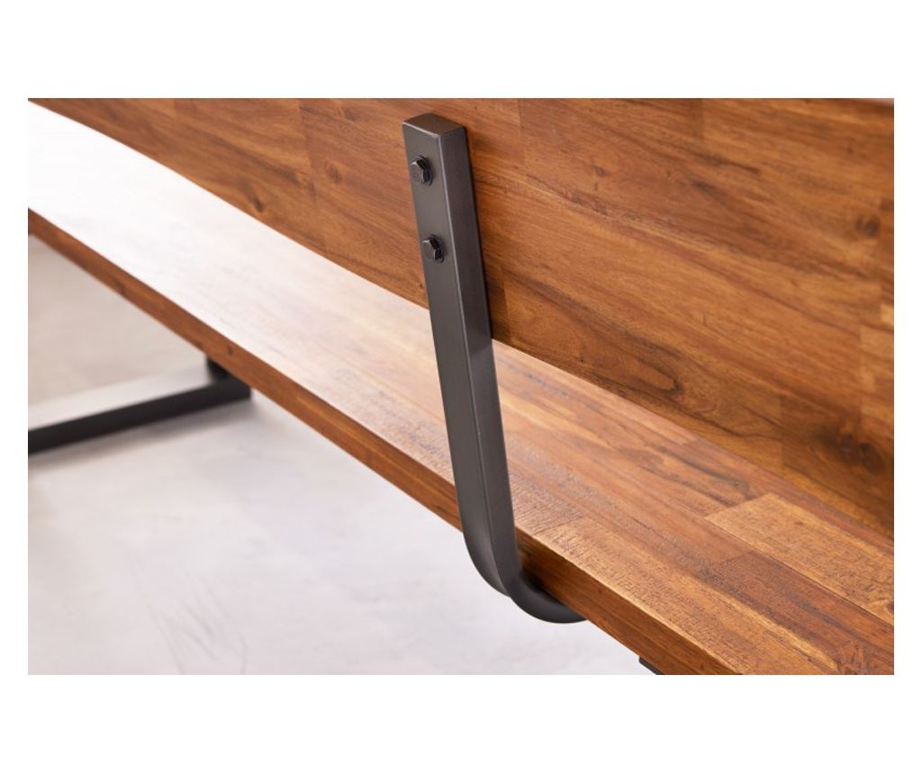 Pad, szürke, barna, 200x82x50 cm - 3