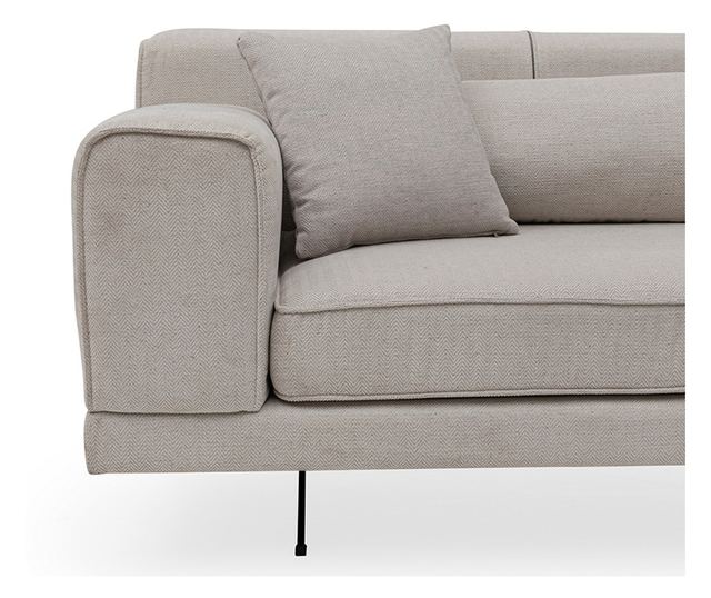 Диван Ивон ляв ъгъл 071-001186 цвят бежов-черен