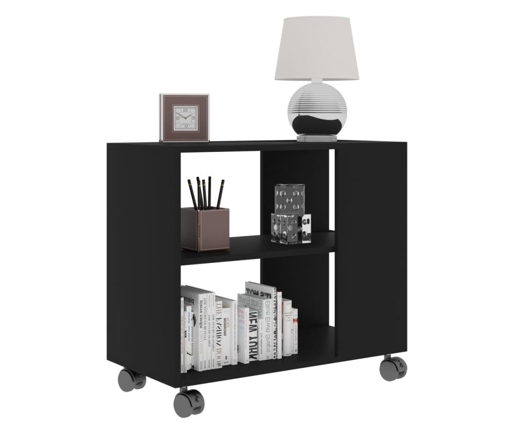 Βοηθητικό τραπέζι, μαύρο, 70x35x55 εκ., σύνθετο ξύλο - 3