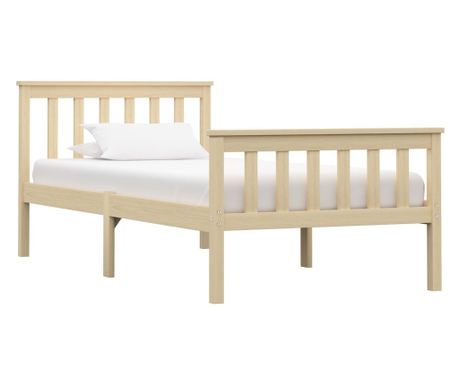 Rám postele, světlé dřevo, 100 x 200 cm, masivní borové dřevo