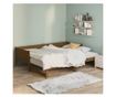 Pat extensibil de zi, maro miere, 2x(90x190) cm, lemn masiv pin