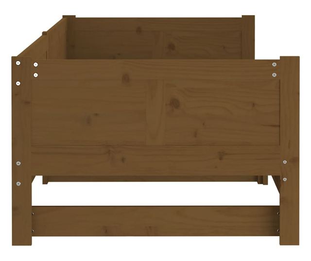 Pat extensibil de zi, maro miere, 2x(90x190) cm, lemn masiv pin