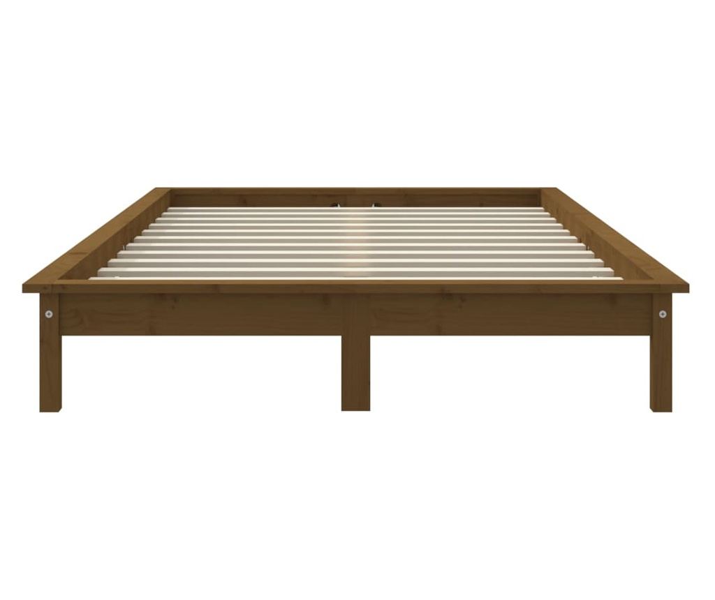 Dvojni okvir postelje 4FT6, medena rjava, 135x190 cm, masivno leseno - 5