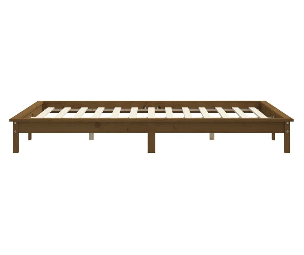 Dvojni okvir postelje 4FT6, medena rjava, 135x190 cm, masivno leseno - 6